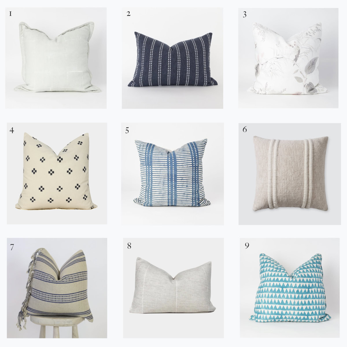 Stylish decorative pillows for interior design and home decor.