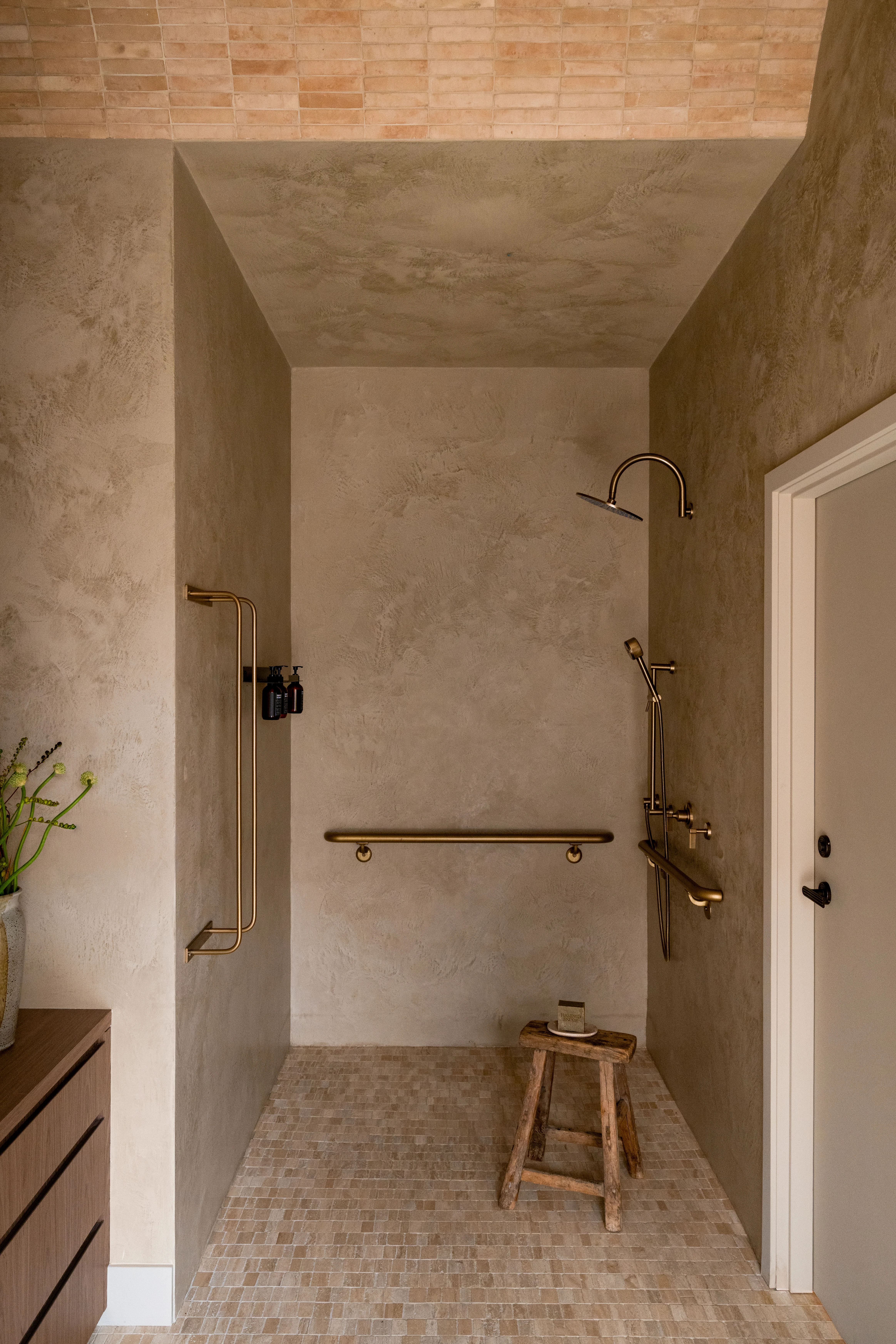 Accessible shower in the IOwn workplace spa.